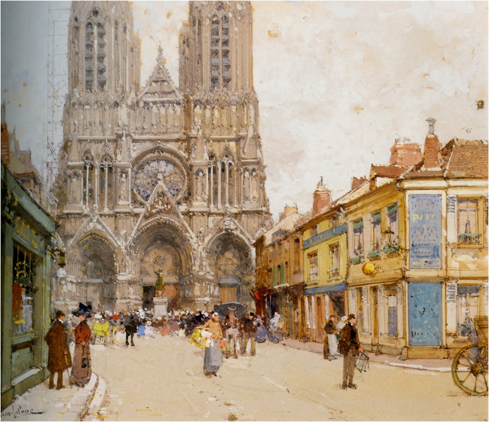 ARC / Artwork / La Cathedrale de Reims by Eugene Galien-Laloue