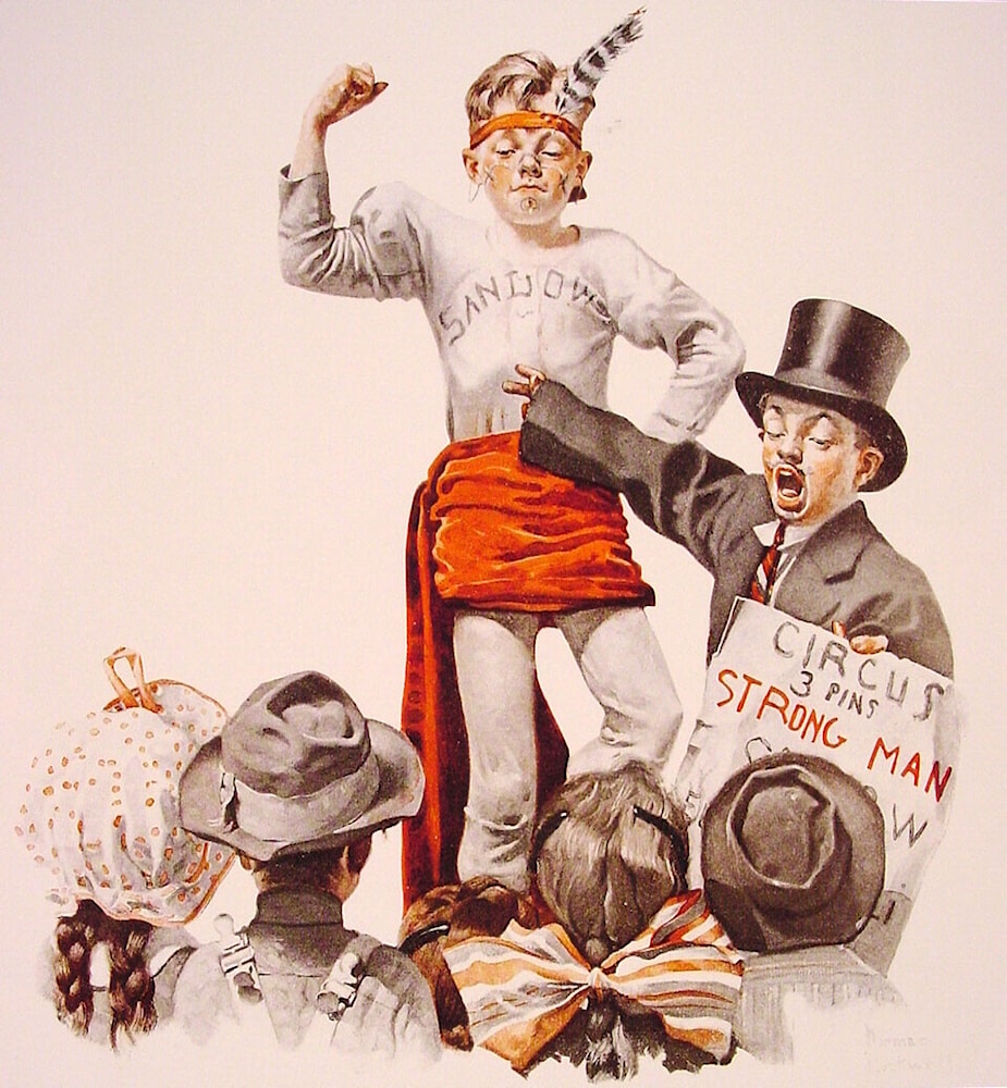 The Circus Barker by Norman Rockwell - Art Renewal Center