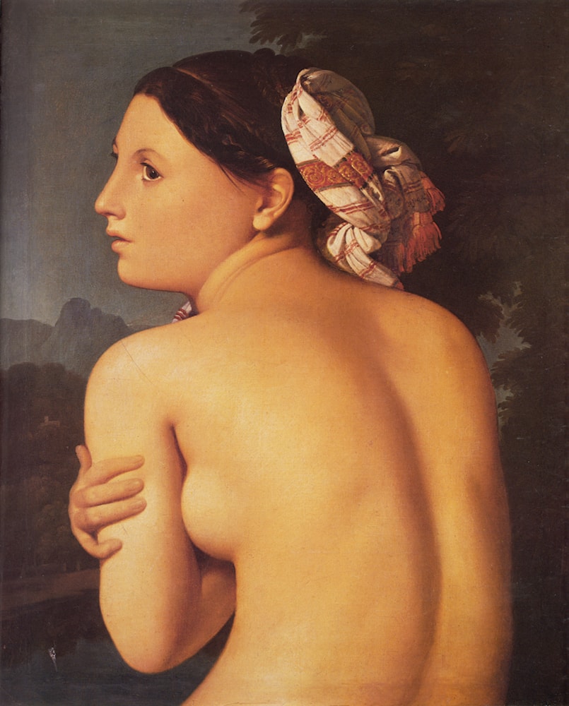 Half­figure of a Bather by Jean Auguste Dominique Ingres