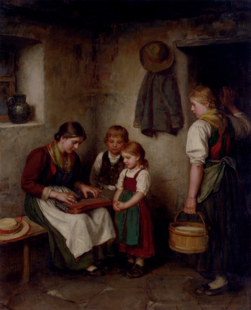 The Music Lesson by Franz Von Defregger