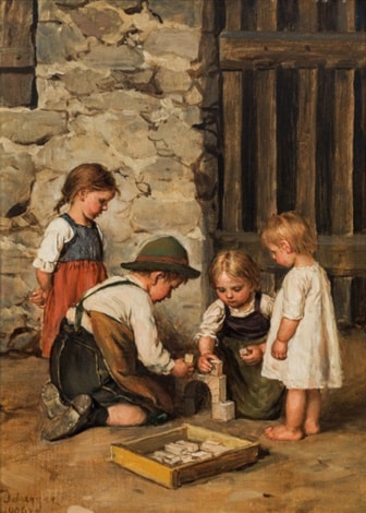 Playing Children by Franz Von Defregger