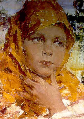 Girl in Orange Shawl by Nicolai Fechin