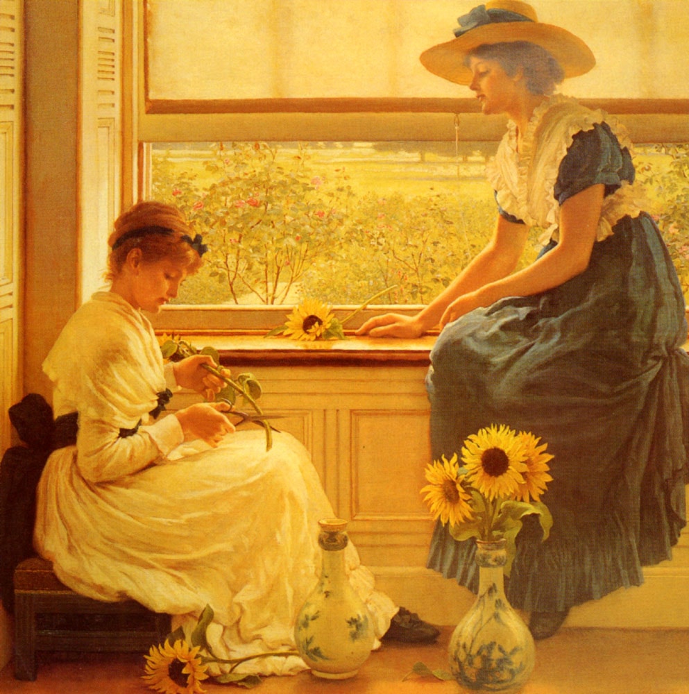 Sun and Moon Flowers by George Dunlop, R.A., Leslie