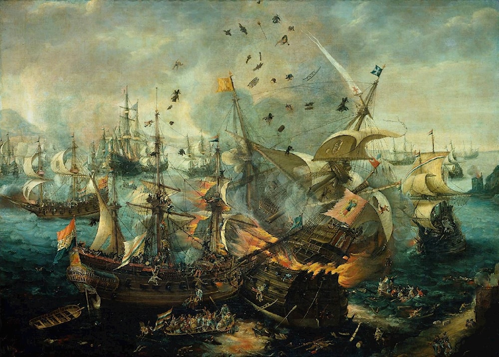 Explosion of the Spanish Flagship in the Battle of Gibraltar, 1607