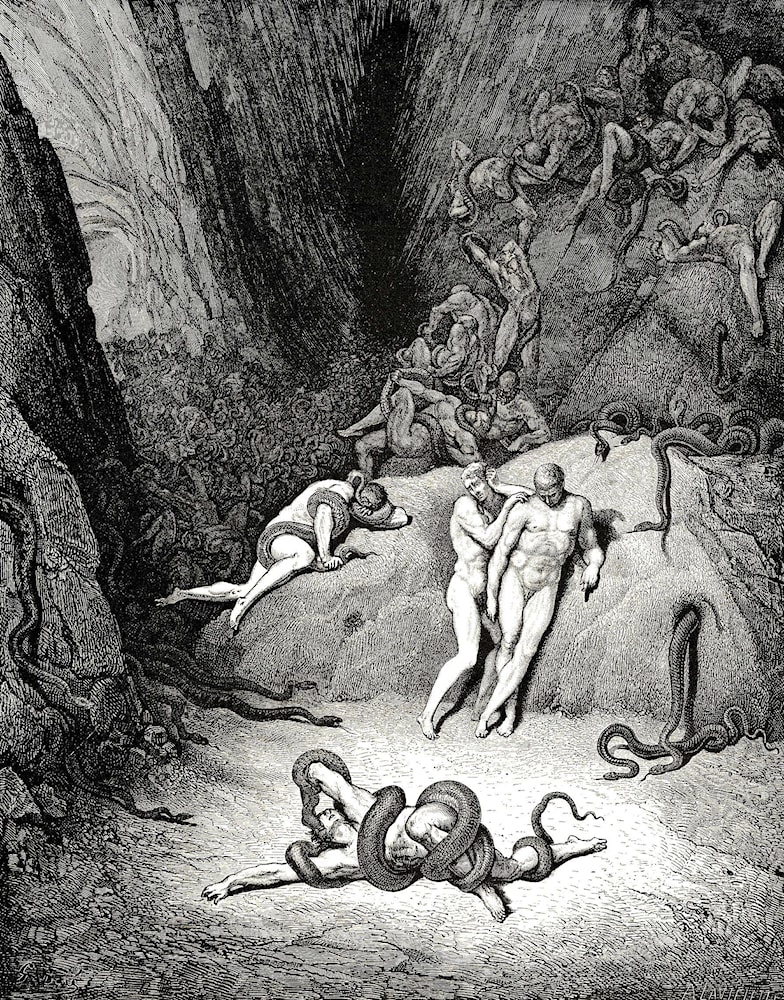 The Inferno, Canto 25, lines 5961 by Gustave Dore - Art Renewal Center