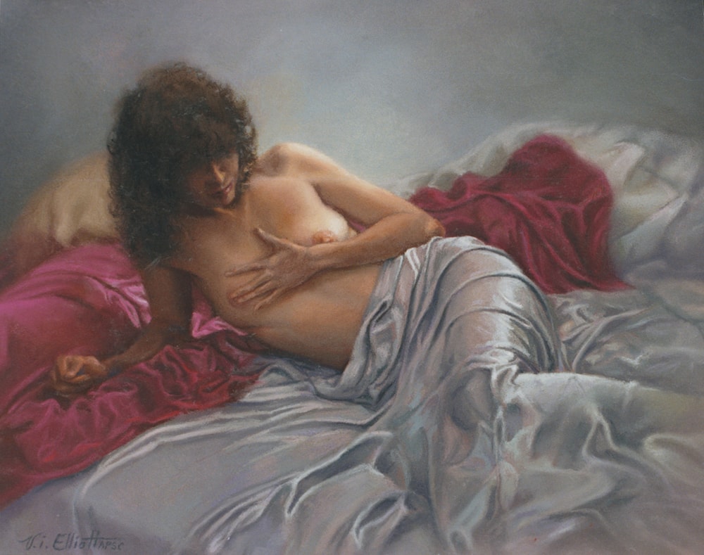 Nude with Satin by Virgil Elliott