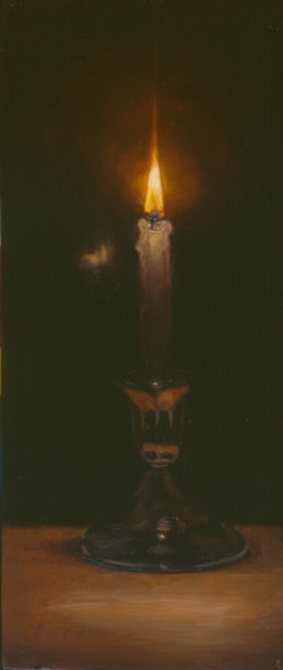 Candle and Moth by Virgil Elliott