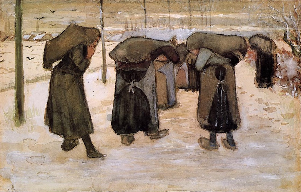 Woman Miners Carrying Coal by Vincent van Gogh