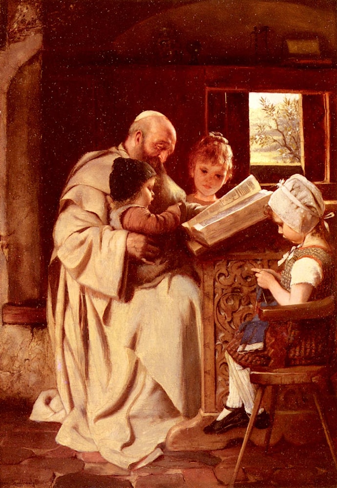 Reading The Bible by Hermann Kaulbach