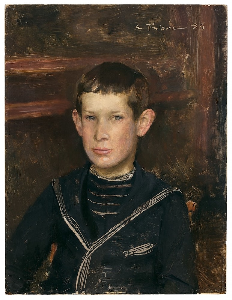 Portrait de jeune gar on en tenue de marin by Emile Friant Art