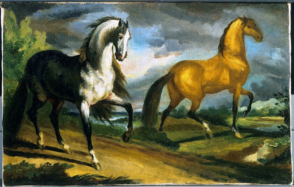 Two Horses by Theodore Gericault Art Renewal Center