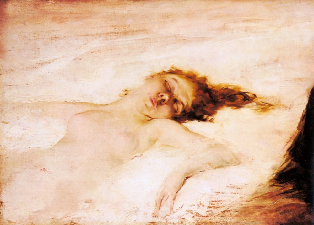A Reclining Nude by Eduardo Leon Garrido