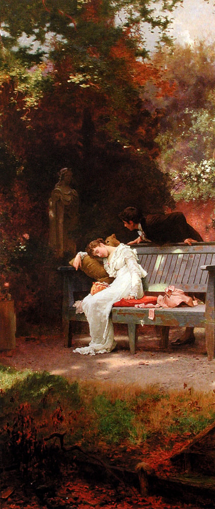 微笑ましい！癒される！アンリ社フアン・フェランディス「Stolen Kiss」 A Stolen Kiss by Marcus Stone - Art Renewal Center