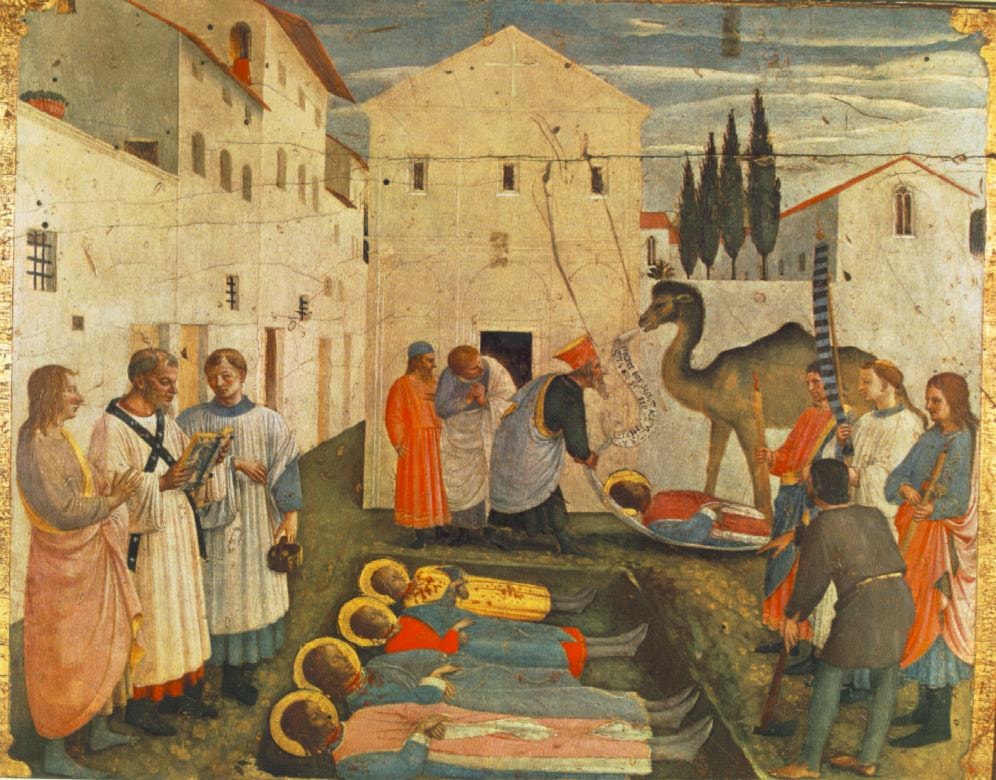Sepulchring of Saint Cosmas and Saint Damian by Fra Angelico Art