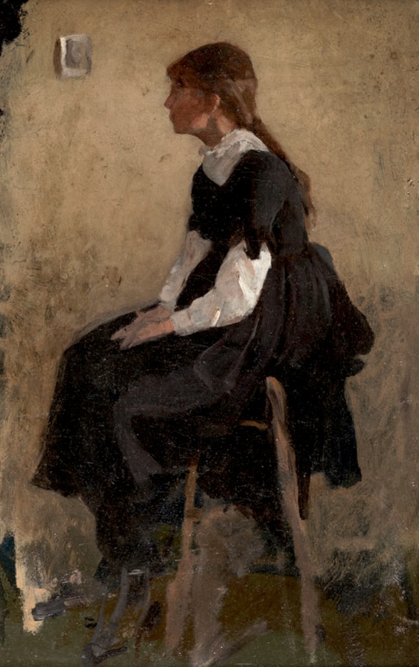 Seated Girl in a Long Black Dress by Cecilia Beaux - Art Renewal Center