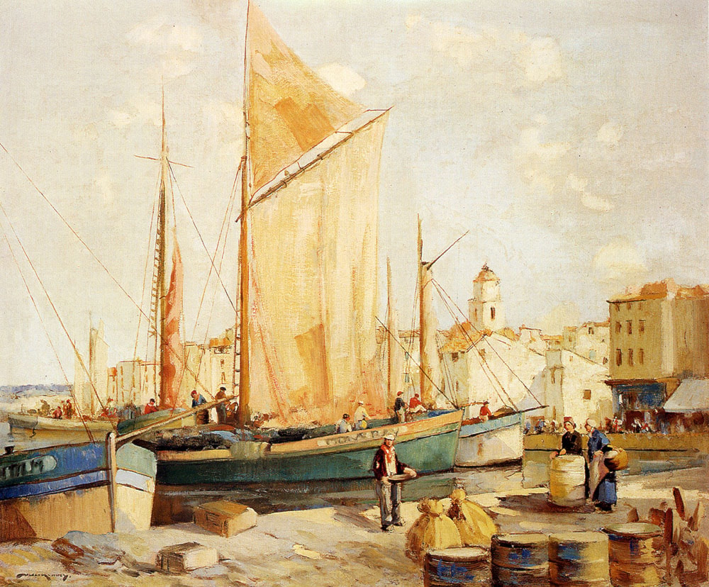 St. Tropez Harbour by William Lee-Hankey - Art Renewal Center