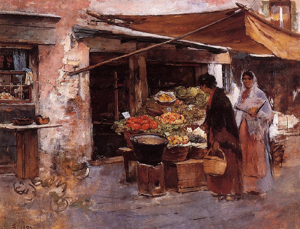 Venetian Fruit Market By Frank Duveneck Art Renewal Center