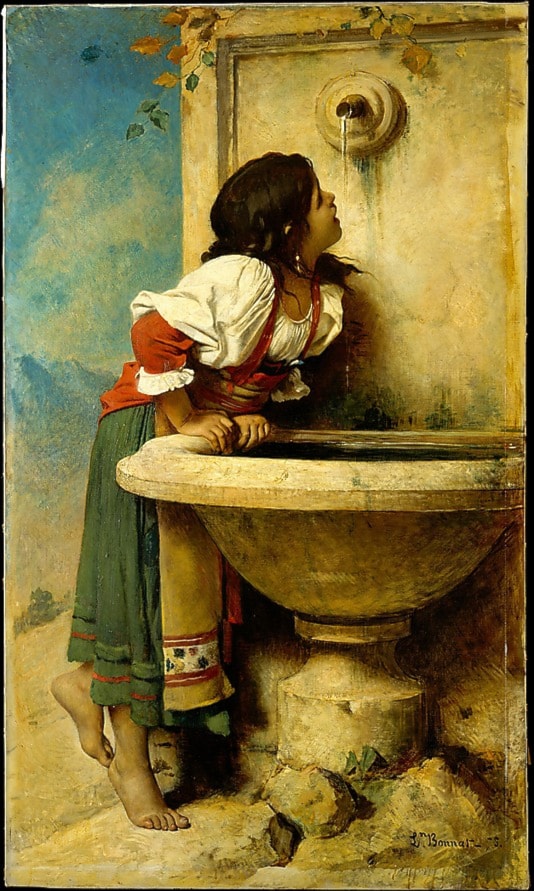 Roman Girl at a Fountain by Leon Bonnat