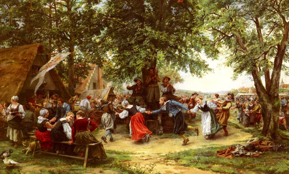 The Village Festival by Jean Charles Meissonier - Art Renewal Center