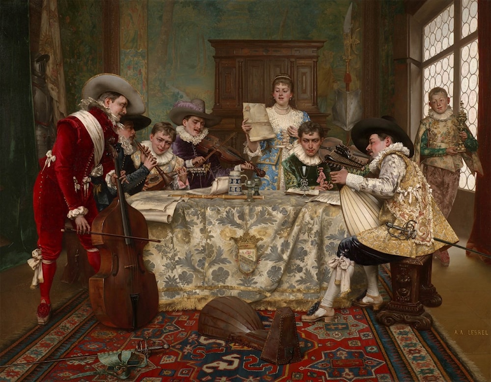The Practice Recital by Adolphe Alexandre Lesrel