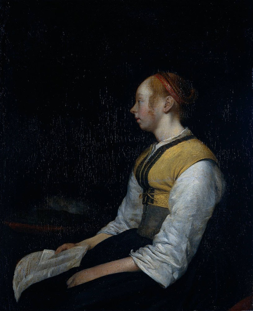 Girl in Peasant Costume. Probably Gesina, the Painter's Half­Sister by Gerard ter Borch