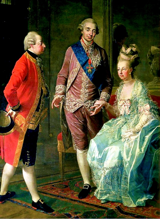 Marie with her Husband and Brother by Joseph Caraud Art