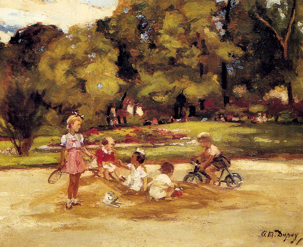 Children Playing In A Park by Paul Michel Dupuy Art Renewal Center