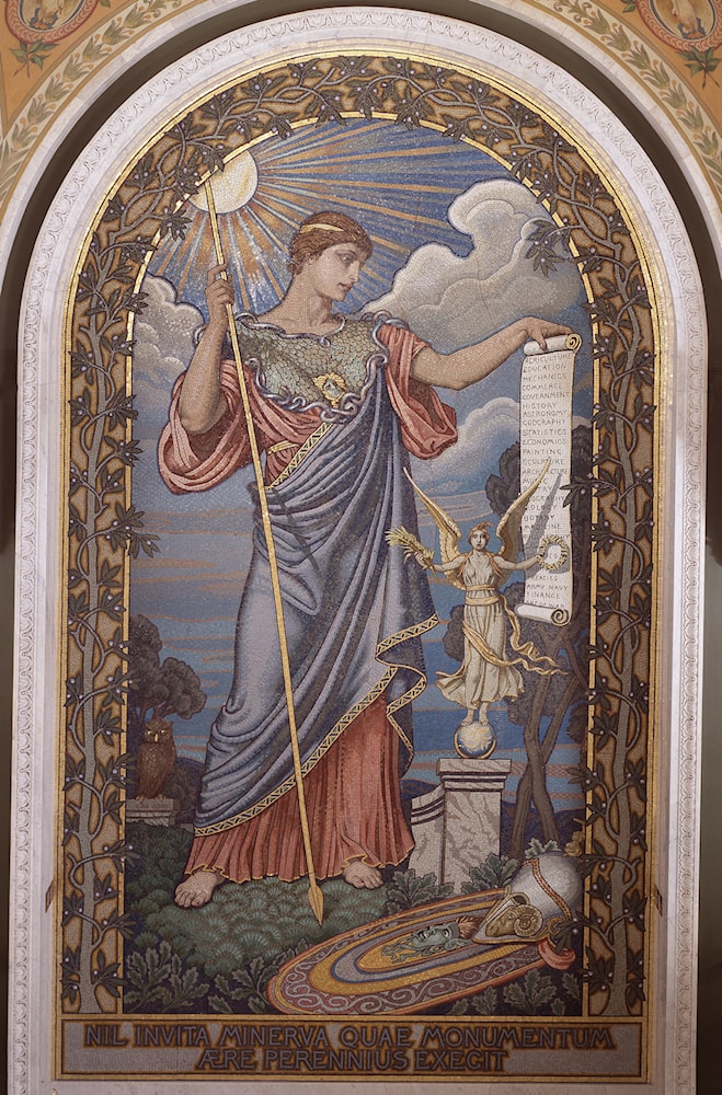 Mosaic of Minerva Mural by Elihu Vedder - Art Renewal Center