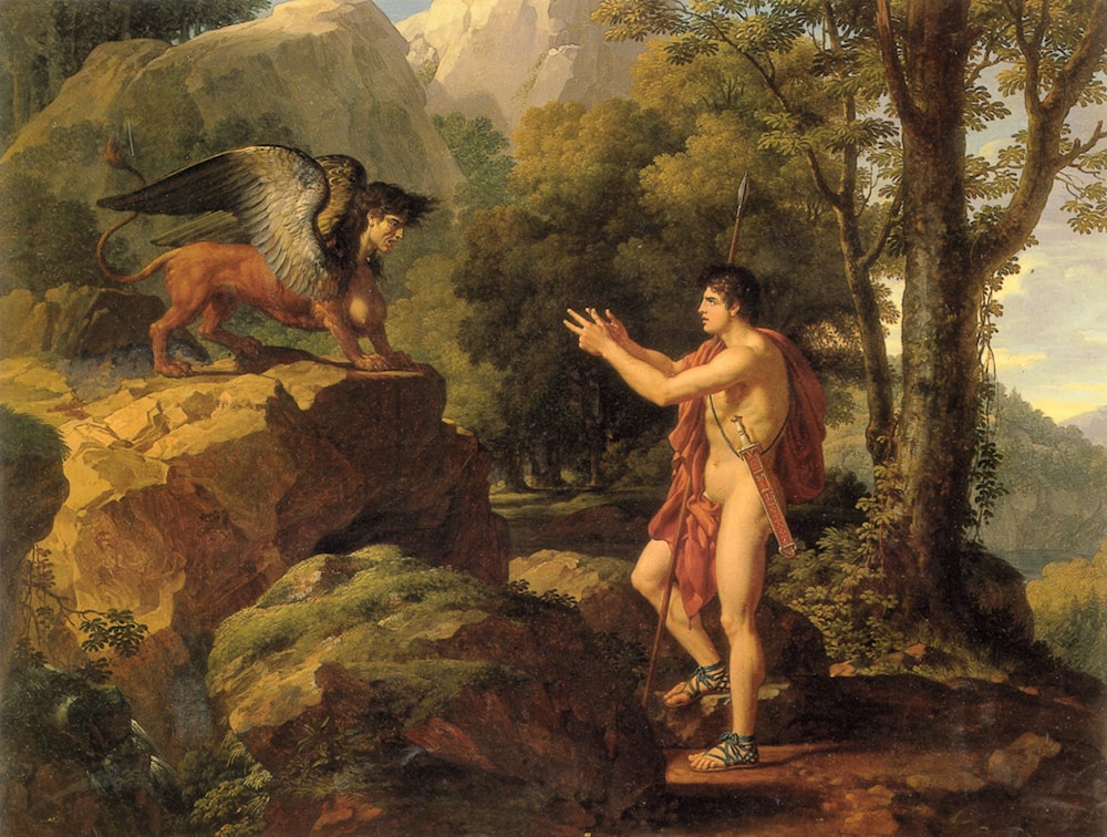 Oedipus and the Sphinx by Francois-Xavier Fabre - Art Renewal Center