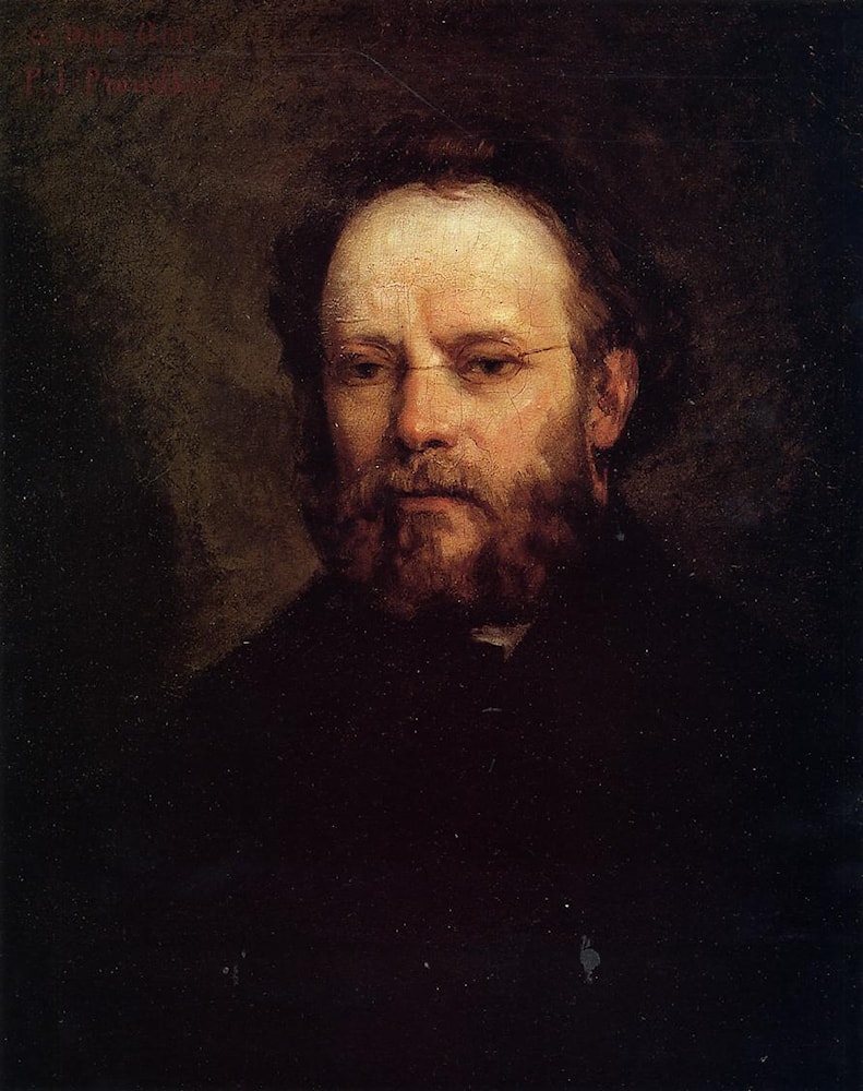 Portrait of Pierre­Joseph Proudhon by Gustave Courbet Art Renewal Center
