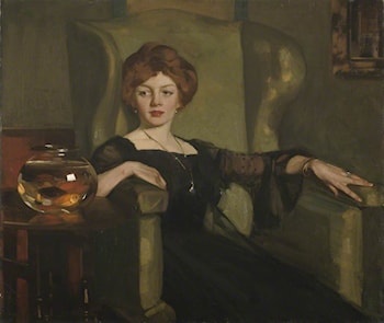 Lady with Goldfish