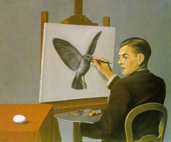 Clairvoyance (Self­Portrait) by Rene Magritte