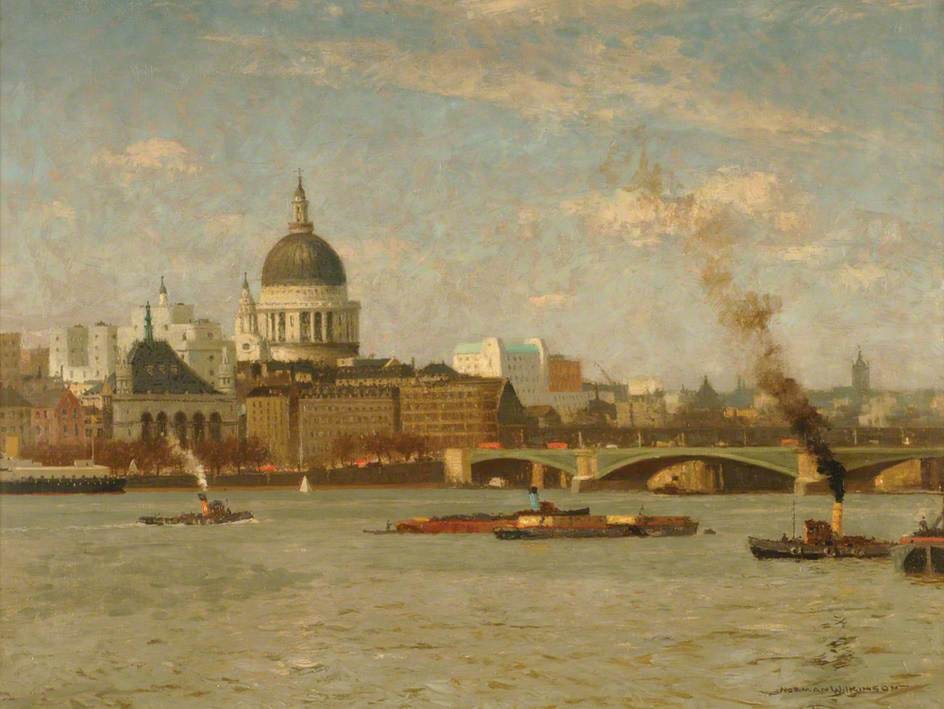 St Paul's and Blackfriars Bridge, London by Norman Wilkinson Art