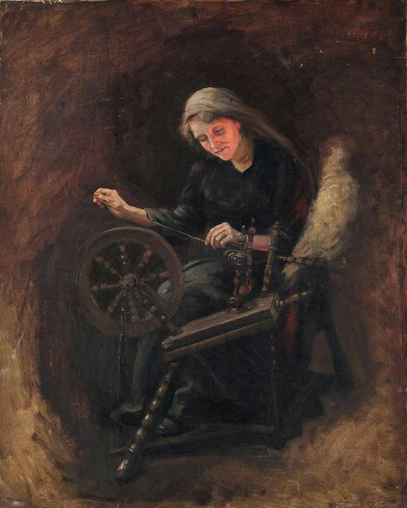 Woman at a Spinning Wheel by Beatrice Offor Art Renewal Center