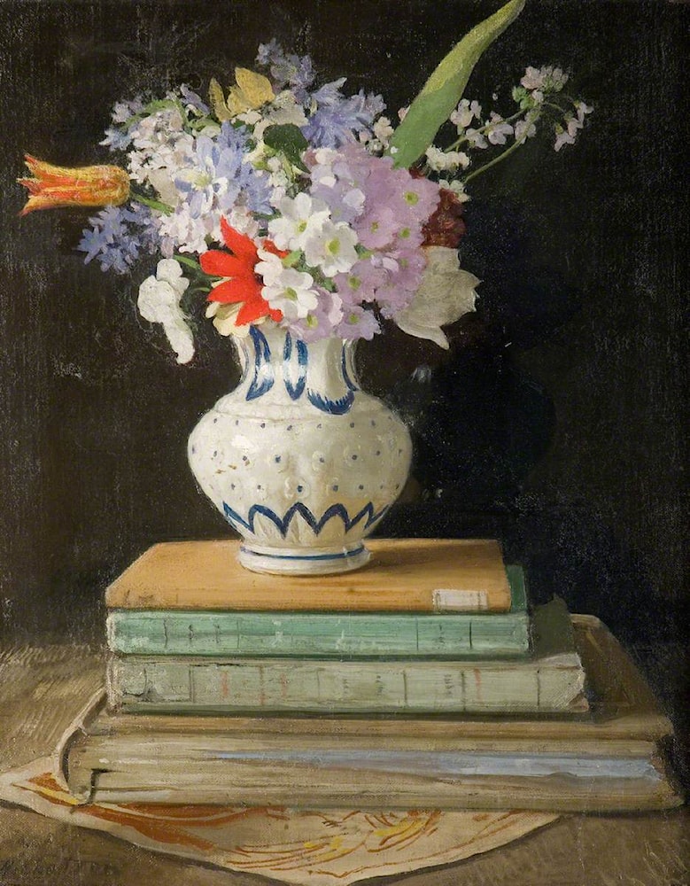 Flower Piece with Books by William Nicholson Art Renewal Center