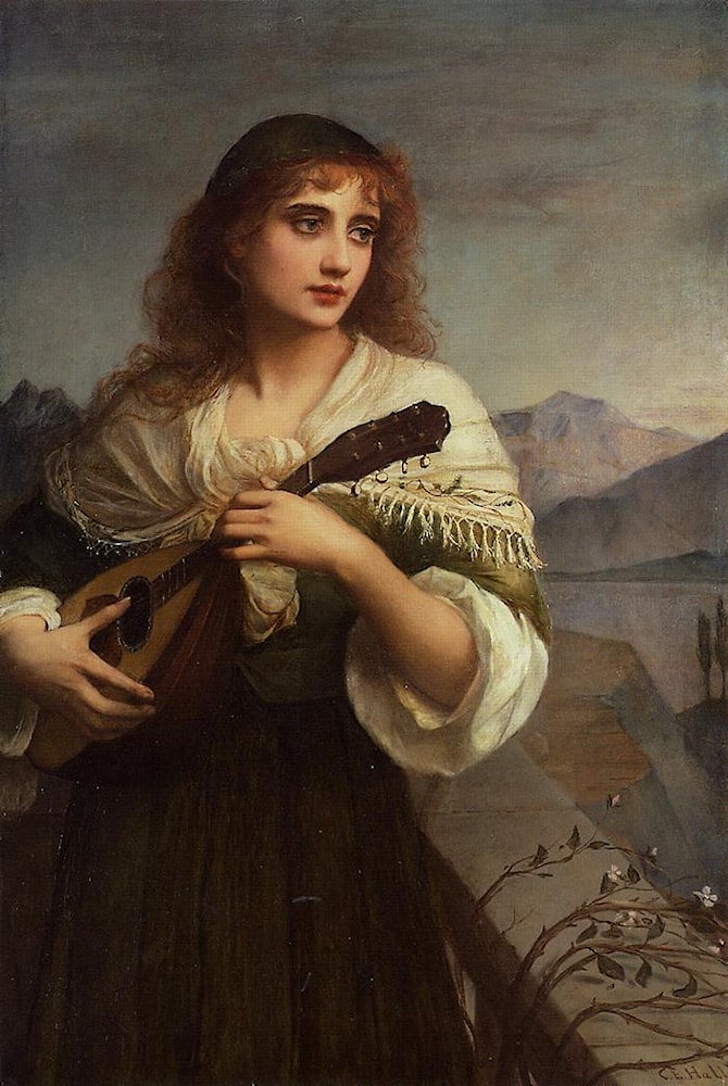 Francesca and Her Lute by Edward Charles Halle Art Renewal Center