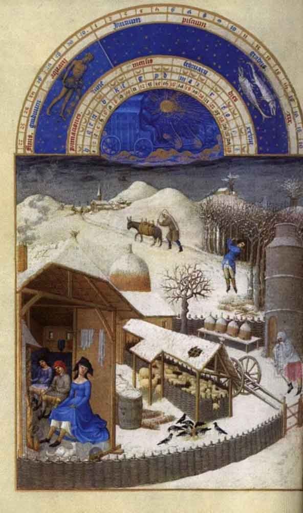 Les très riches heures du Duc de Berry Fevrier (February) by Jean