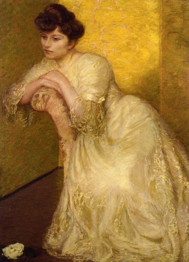 green emerald velvet dress YANMING Lady in An Evening Dress Lilla Cabot Perry Painter Poster Painting  On Canvas Wall Art Poster Scroll Picture Print Living Room Walls Decor Home  Posters 24x36inch(60x90cm) : Amazon.ca: Home main image 0