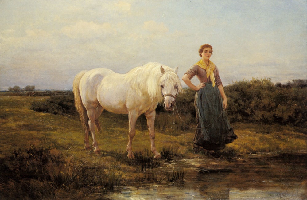 Noonday taking a Horse to Water by Heywood Hardy Art Renewal Center