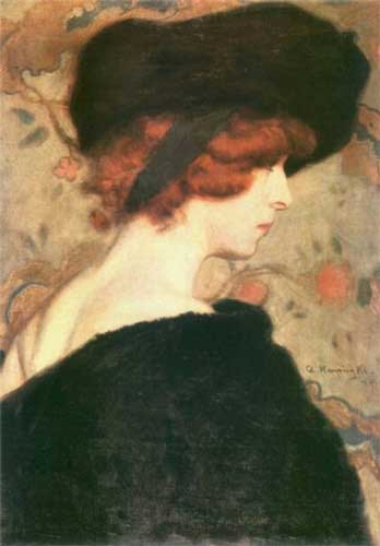 Portrait of a woman in black fur