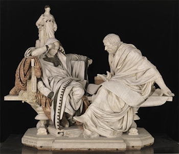 Roman emperor Nero being instructed by Seneca, the 1st century AD