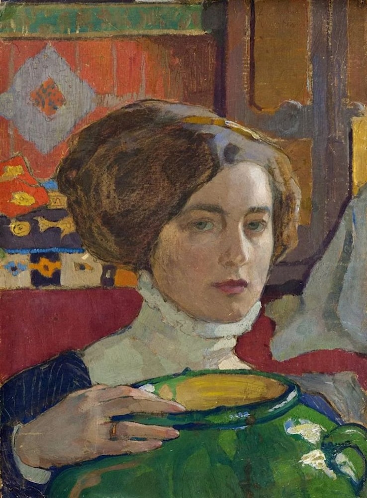 Artist with a green vase by Yelena Kiselyova 2 images Art Renewal