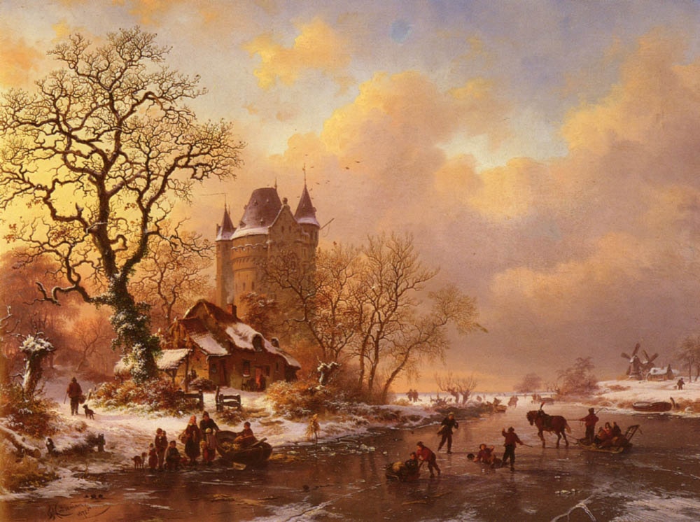 Skating in the Midst of Winter by Frederik Marianus Kruseman - Art