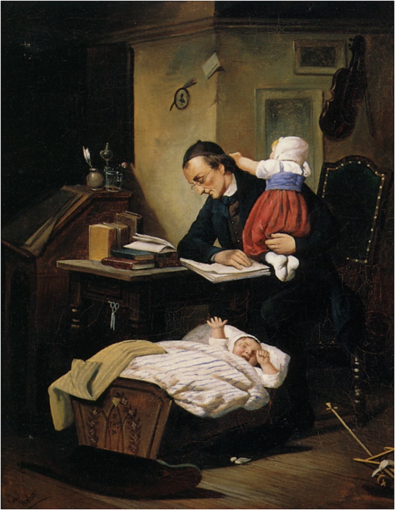 The Busy Father by Theodor Alexander Weber - Art Renewal Center